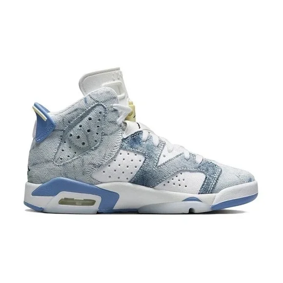 Jordan 6 Retro GS Kids Size 7Y Washed Denim 2022 Basketball Shoes - DM9045-100 - Picture 2 of 6